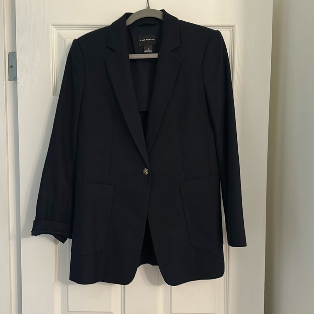 EUC Sz 8 Club Monaco Navy Blue Blazer